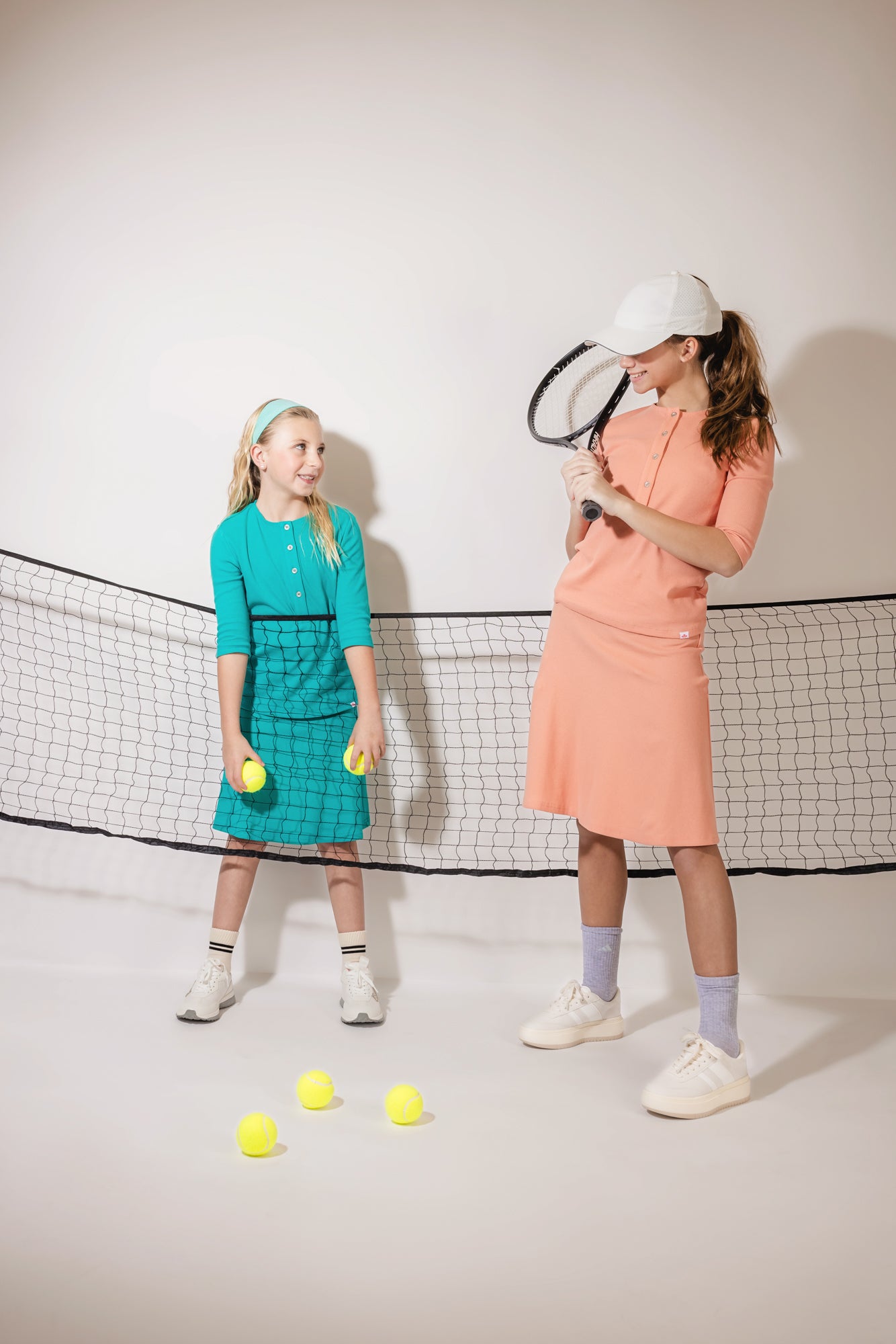 Girls Ribbed Camp Skirt- Peach