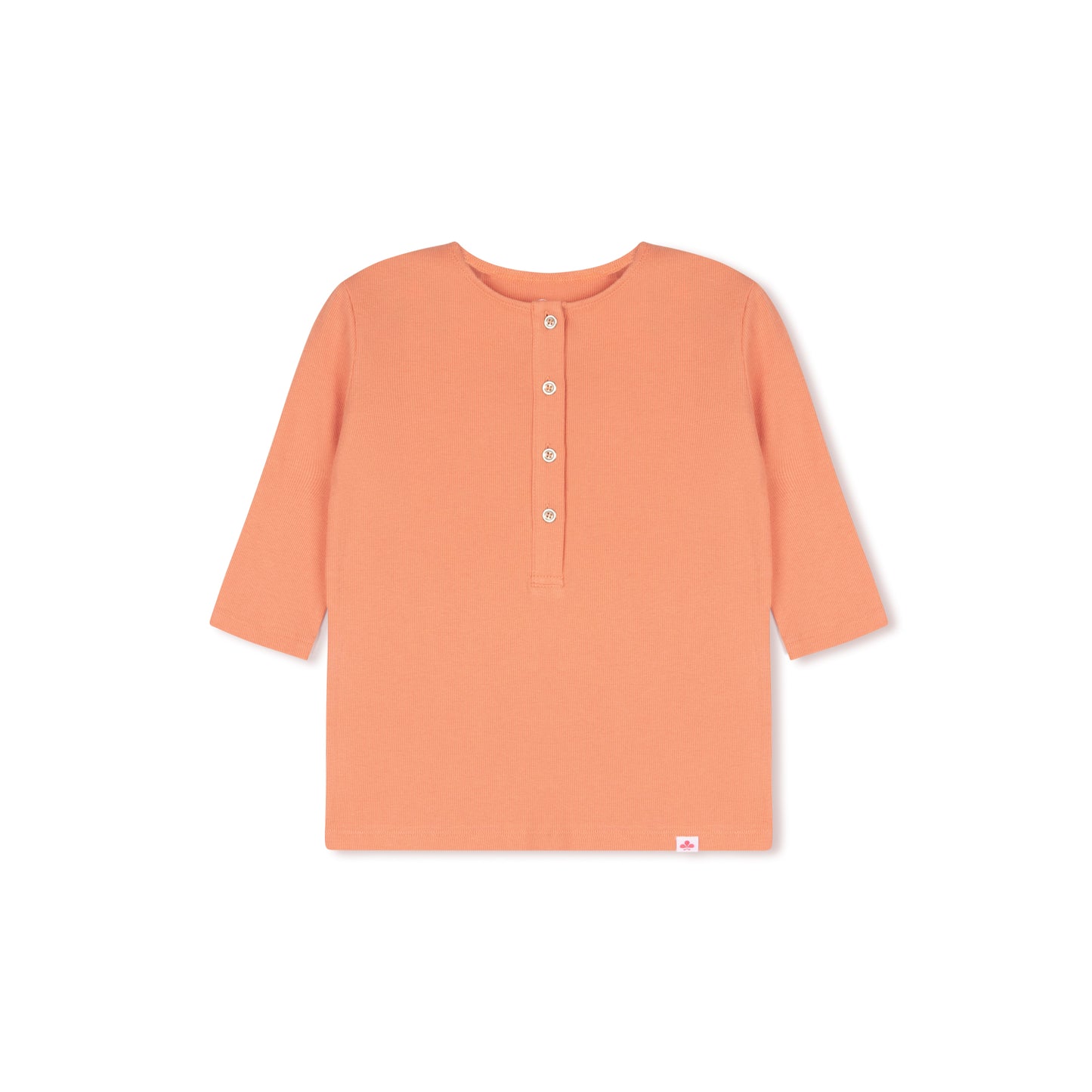 Girls Ribbed Henley T-shirt - Peach