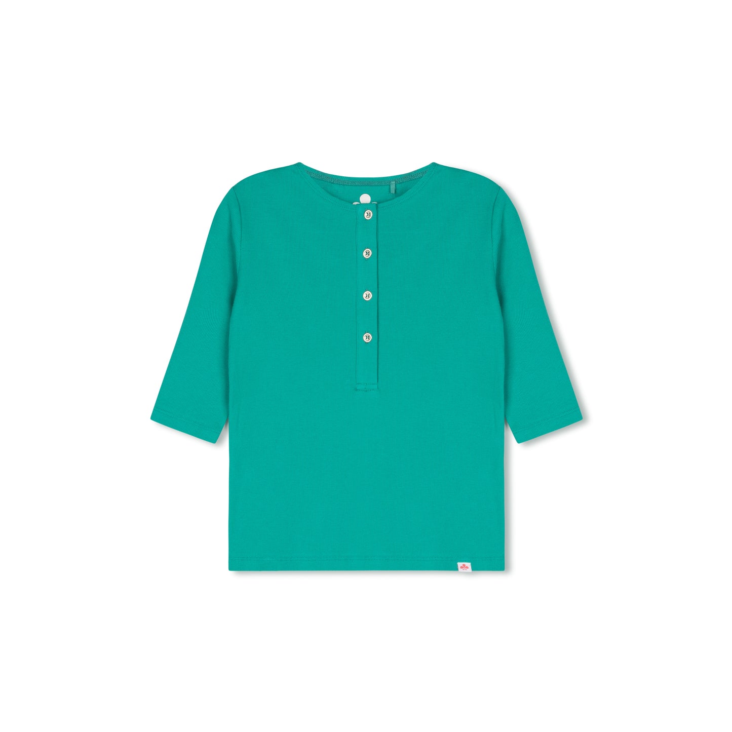 Girls Ribbed Henley T-shirt - Turquoise